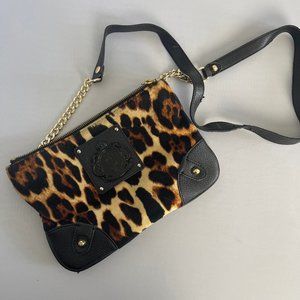 Juicy Couture Y2K Leopard Velour Crossbody Purse